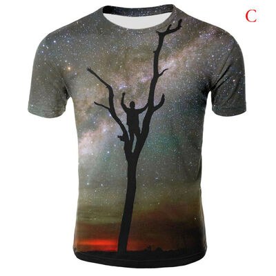 

Fashion Galaxy Space 3D Print T-shirt Men Short Sleeve Tee Tops Blouse Hot
