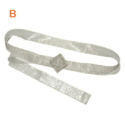 

Women Bling Crystal Diamond Waist Belt Wide Chain Full Rhinestone Waistband