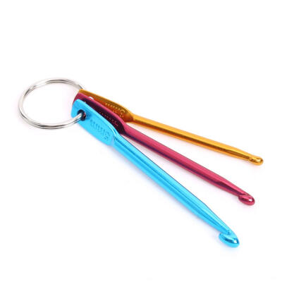 

3pcs Hot Mixed Aluminum Knit Needle Crochet Hook Needle Keychain Keyring