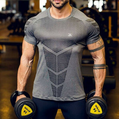 

Mens Slim Fit Fitness Sports Gym Bodybuilding T-Shirts Workout Quick Dry Tops