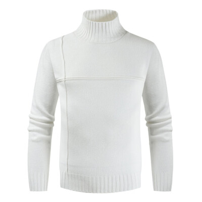 

Toponeto Mens Autumn Winter Casual Pure Color Turtleneck Long Sleeve Knitted Sweater Top