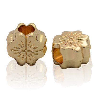 

Nickel Free & Lead Free Unfading Golden Alloy European Beads Large Hole Clover Beads 11x10x7mm Hole 5mm