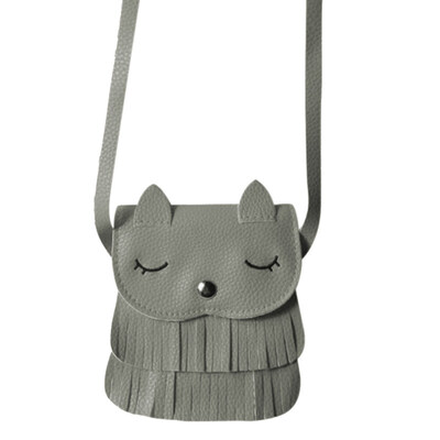 

Cute Child Girl Cartoon Cat Mini Coin Purse Faux Leather Crossbody Shoulder Bag