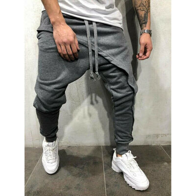 

Mens BASIC JOGGER Pants Cotton Active Harem Slim Fit Elastic Hip Dance