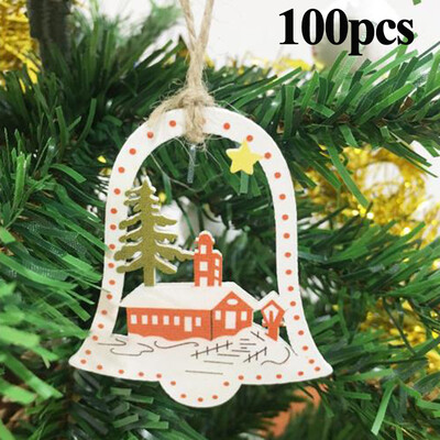 

10pcs DIY Wooden Christmas Creative Cartoon Home Decoration Ornaments Pendant