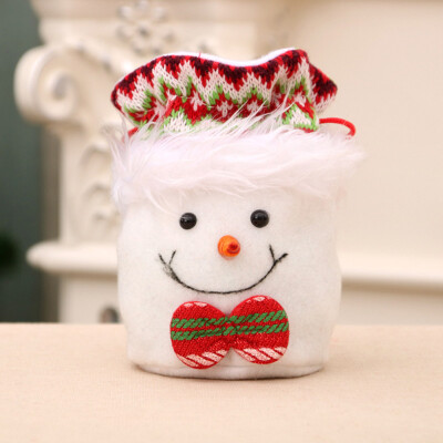 

Christmas Kids Present Candy Bags Santa Claus Snowman Elk Storage Sack Decor