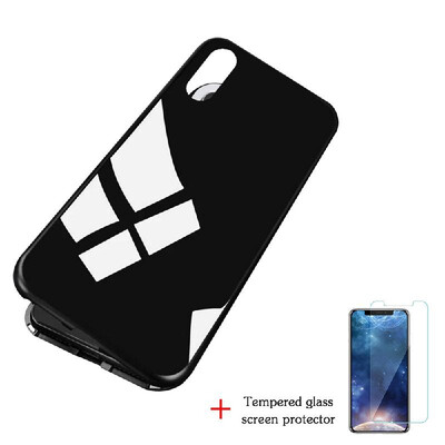 

Magneto Magnetic Adsorption Case Clear Tempered Glass Red Clear i-phone XR