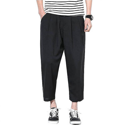 

Mens Casual Loose Pants Solid Wide-leg Spring Summer Autumn Pants