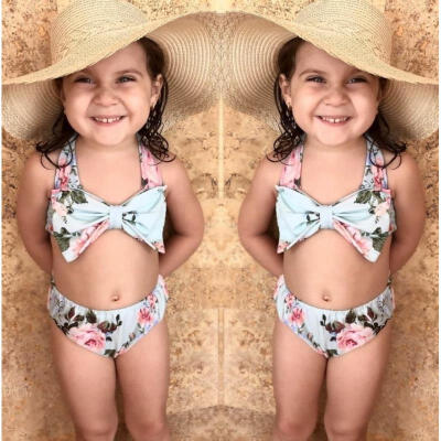 

Kids Girls Floral Bikini Set Swimwear Swimsuit Bathing Suit Swimming Costume