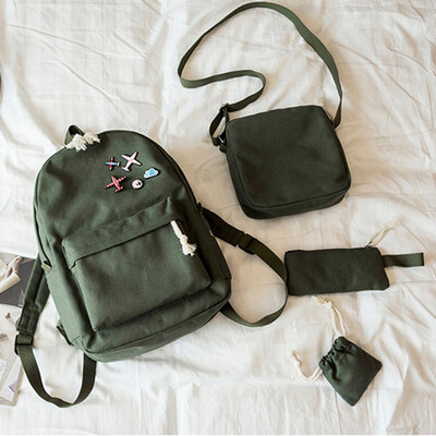 

Modern&Elegant in Fashion Women Canvas School Bag Students Women Backpack Backpack Women Backpack Rucksack