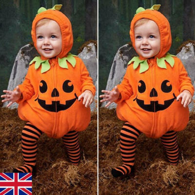 

Girls Boys Toddler Pumpkin Cutie Pie Costume Halloween Babies Fancy Dress Outfit