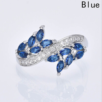 

New Fashion Women Horse Eye Stone Natural Micro-inlaid Ring Plated 925 Silver Gold Flower Ring Jewelry Gifts