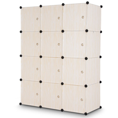 

DIY Cube Portable Closet Wardrobe Storage Cabinet with Doors-Beige