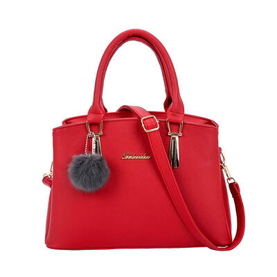 

Large Capacity Women Pompom Sling Bag PU Leather Handbag Girl Shoulder Bags