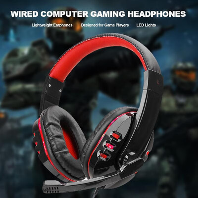 

SY733MV Wired Computer Gaming Headphones Over-ear Game Headset With Microphone AUXUSB Port Volume Control for PC