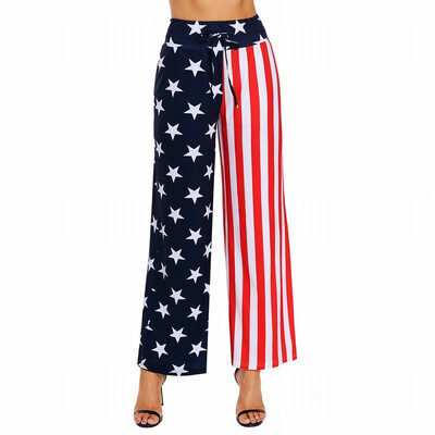 

Womens Star Print Waist Bandage Casual Leggings