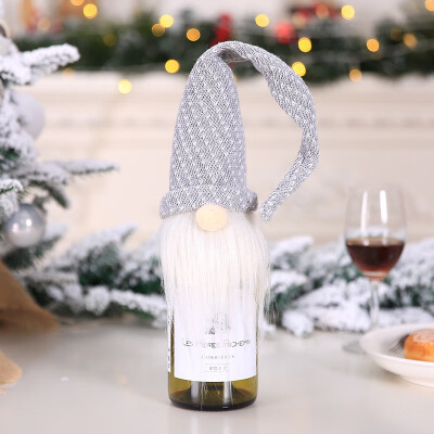 

Christmas Wine Bottle Cover Santa Hat Long Topper Wine Bottle Decorative Cover Party Dinner Christmas Decoration