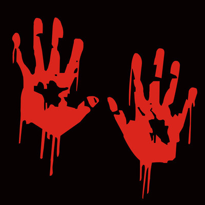 

Tailored Bloody Hand Car Stickers Reflective Car Decals Light Bumper Body Sticker Decal