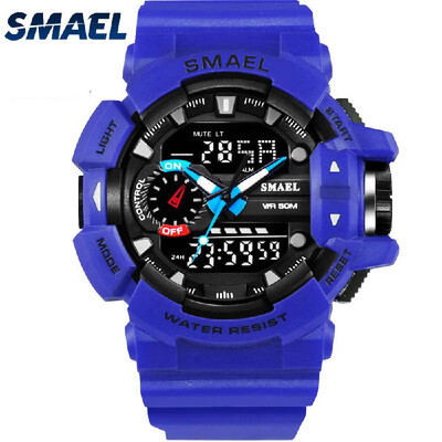 

Mens Stylish Sports Multi-function Electronic Waterproof Watch Dual Display Wristwatches