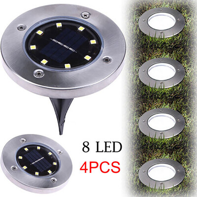 

Siaonvr 4Pcs Solar Power Buried Light With 8LED Under Ground Lamp Outdoor Path Garden
