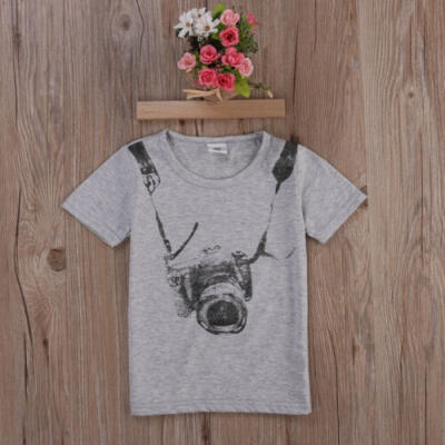 

Summer Children Kids Boy Printed Cotton Short Sleeve Tops O Neck T Shirt Blouses