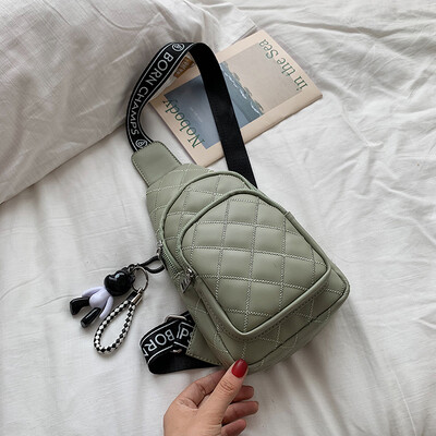 

Summer Lingge bag simple chest bag new 2019 Korean version of wild womens bag ins shoulder Messenger bag