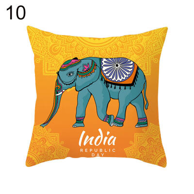 

Mandala Elephant Heart Square Throw Pillowcase Cushion Cover Home Office Decor