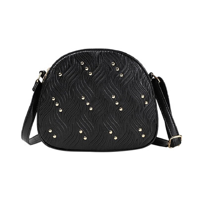 

Tailored Women New Fashion Rivet Small Round Bag Messenger Crossbody Shoulder Bag