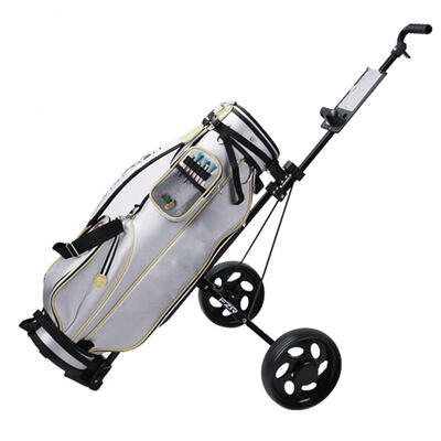 

Greensen Lightweight Folding 2 Wheel Black Steel Push Pull Golf Bag Carrier Cart Holder Trolley