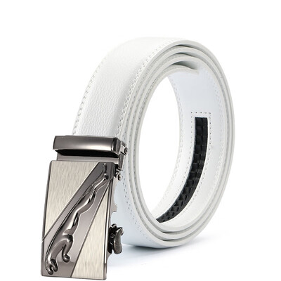 

Fashion White Belt Designer Belts Men High Quality Fashion Geometric Metal Automatic Buckle Genuine Leather Luxury Brand Belt