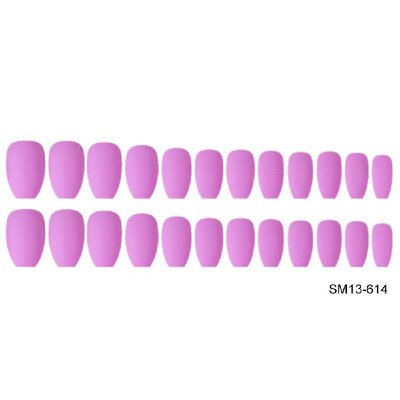 

24pcs Colorful Coffin Nails Matte False Nails Frosted Press On Nails Full Cover Medium Ballerina Artificial Nails Art Tips