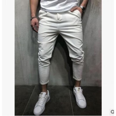 

2018 New Men Pencil Jogger Slim Fashion Pants Urban Straight Leg Trouser Casual Solid Long Pants Hot -2XL