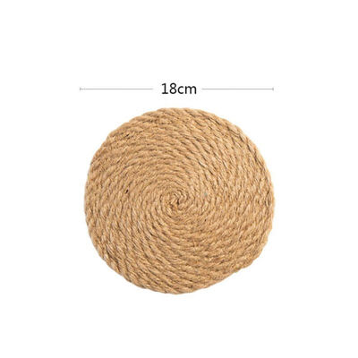 

Eco-friendly Flax Plaid Mats Placemats Heat-resistant Thread Straw Round Thick Pad Placemat for Restaurant Kitchen Dinner