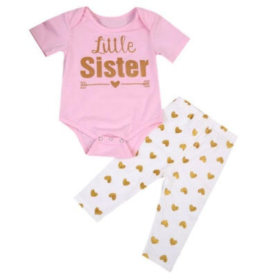 

Newborn Baby Little Sister Romper Big Sister T-shirtLong Pants Clothes Outfits