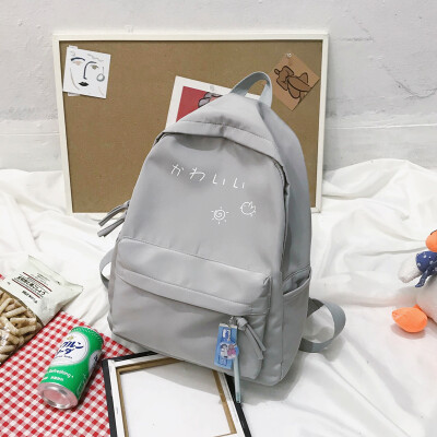 

Ins schoolbag female Korean version of high school students fashion simple ancient Gansen backpack double shoulder bag