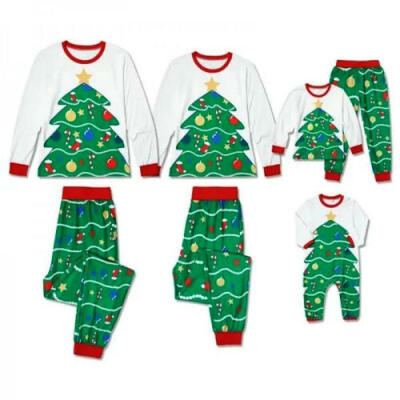 

UKSTOCK Family Matching Christmas Tree Pajamas PJs Set Xmas Sleepwear Nightwear