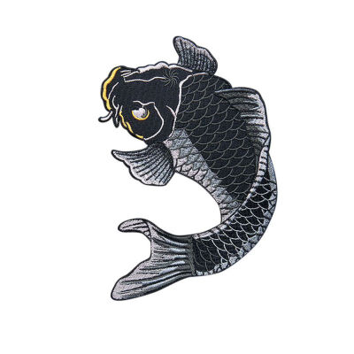 

National Carp Fish Embroidered Patches Stripes Classic Ethnic Carp Koi Embroidery Patch DIY Patches Applique Cloth Stickers