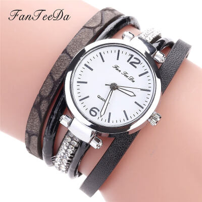 

High Quality Womens Watches Exquisite Dial Ladies Fashion Quartz Wristwatch Leather Winding Bracelet Clock Relogio Feminino