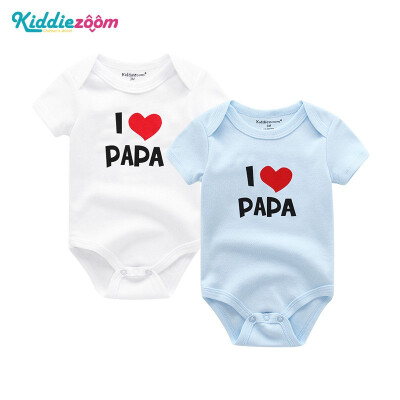 

Kiddiezoom 2PCSLot I Love PaPa MaMa Baby Boys Clothes 100Cotton Babywear Bodysuits Baby Girls Clothes Newborn Short Sleeve