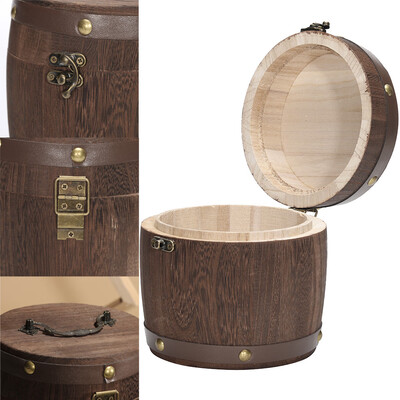 

〖Follure〗Wooden Barrel Canister Storage Caddy For Tea Leaf Flour Coffee Bean