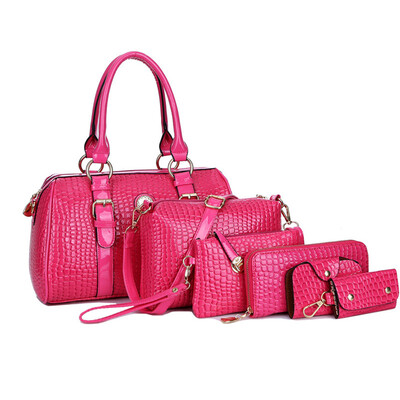 

2018 New Women Handbag Leather Shoulder Bags Fashion Totes Female Purse High Quality Five-pcs Set Designer Brand Bolsa Feminina