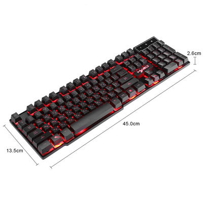 

HXSJ 3 Colors Glow LED USB Backlit Wired Gaming Keyboard Ergonomic Design for Computer Mac PC Wired Gaming Keyboard USB Keyboard
