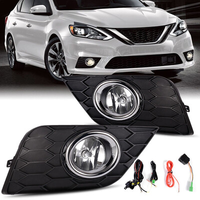 

for 2017 2018 Nissan Sentra Clear Bumper Fog Lights Lamps Replacement LeftRight