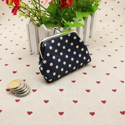 

Women Girls Small Wallet Change Coin Purse Hasp Polka Dots Clutch Holder Bag