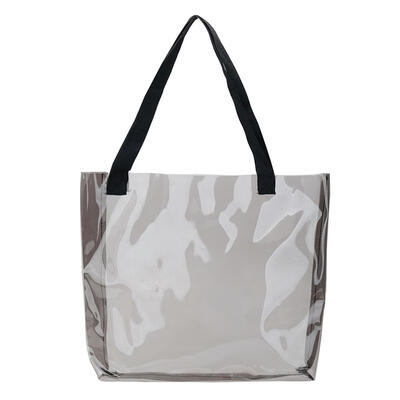 

Clear PVC Transparent Shopping Bag Shoulder Handbag Women Tote Travel Bags