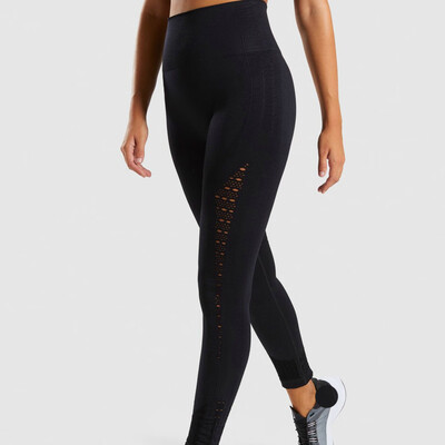 

Tailored Ladies Hollow High Waist Tight Hip And Seamless YogaTrousers Pants