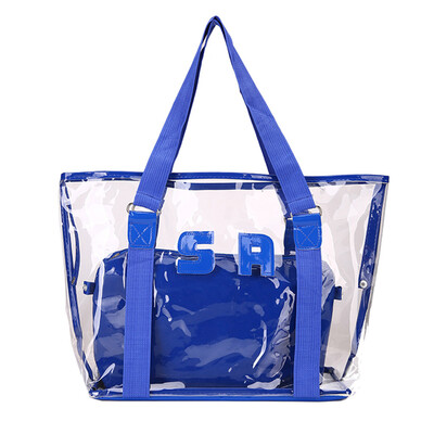 

Women Fashion Transparent Shoulder Bag Jelly Clear Handbag Summer Beach Large Capacity Tote Sac A Main Femme T30