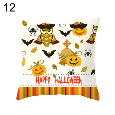 

Halloween Pumpkin Spider Bat Pillow Case Cushion Cover Home Office Party Props