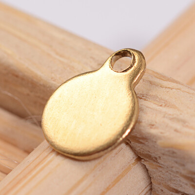 

Flat Round 304 Stainless Steel Chain Pendant End Piece Golden 9x7x1mm Hole 1mm