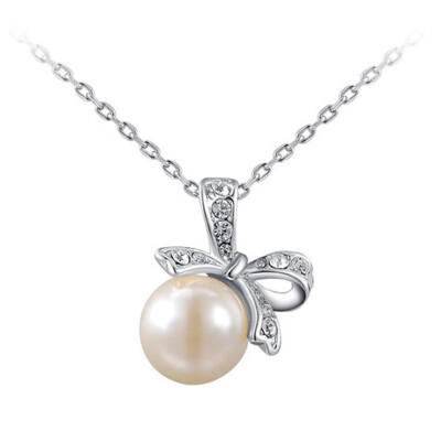 

Present Bow Pearl Jewelry Boutique Tie Trendy Unique Women Gift Christmas Necklace Fashion